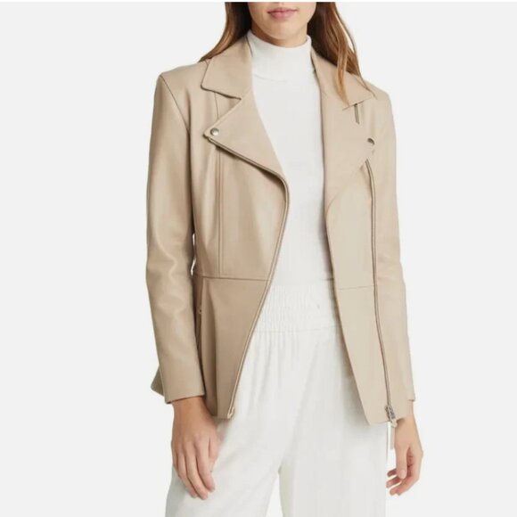 MACKAGE Day Leather Jacket in Beige - Picture 4 of 14